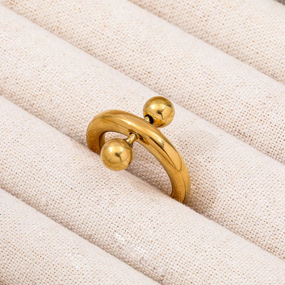 Bague Boule Mobile Anti-Stress Plaquée Or