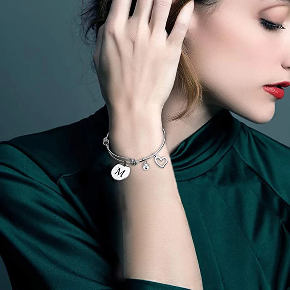 Bracelet Lettre Initiale Personnalisé Femme