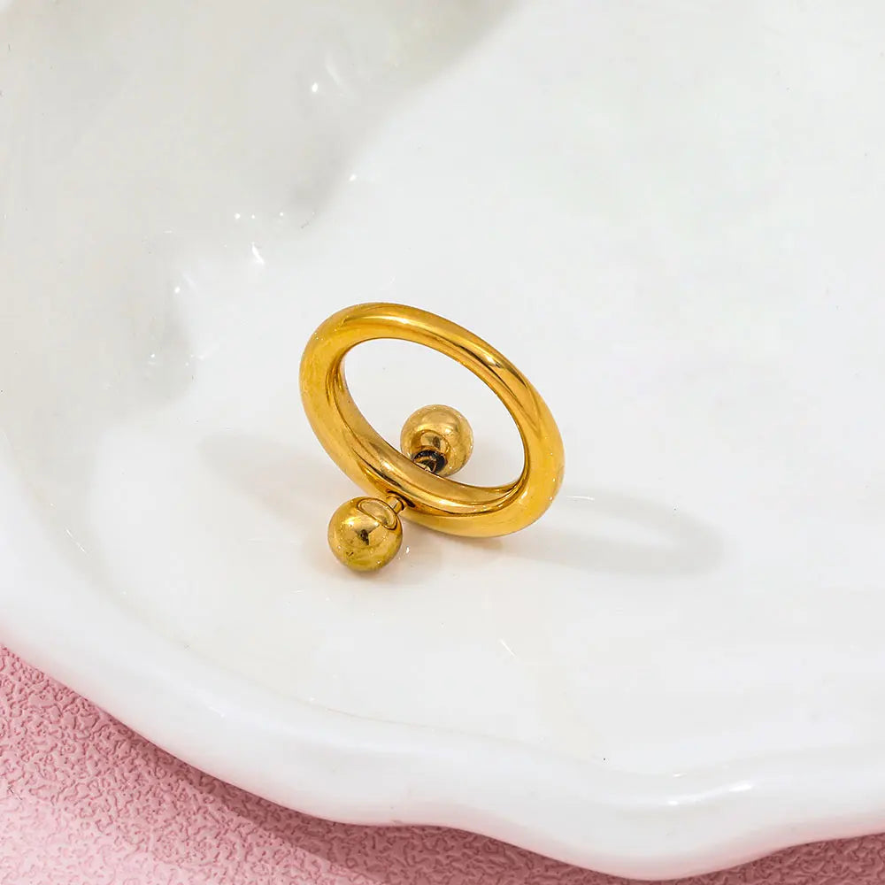 Bague Boule Mobile Anti-Stress Plaquée Or