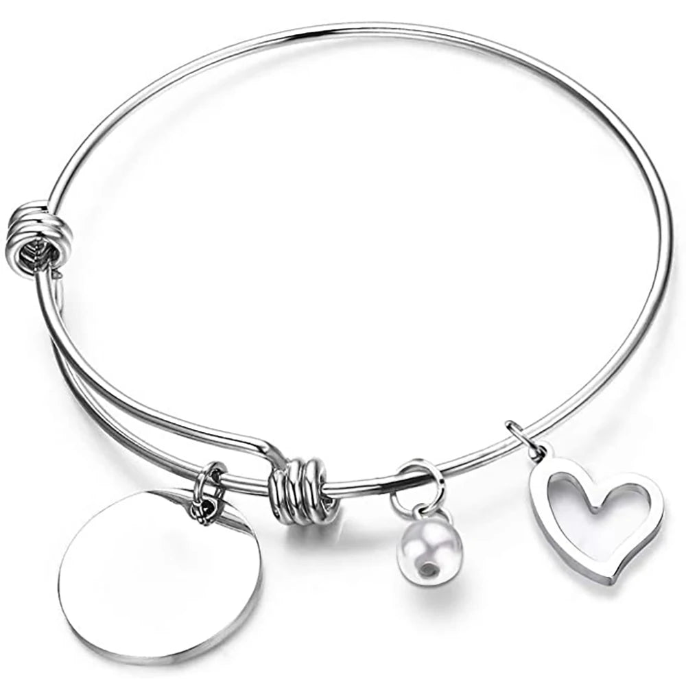Stainless Steel Initial  Alphabet Bracelets & Bangles For Women Charms Tag Letter Bracelets Jewelry Bangle For Valentines Gift