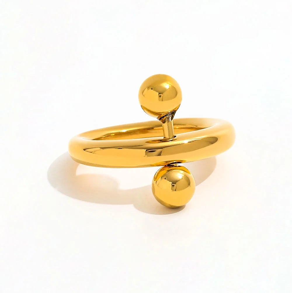 Bague Boule Mobile Anti-Stress Plaquée Or