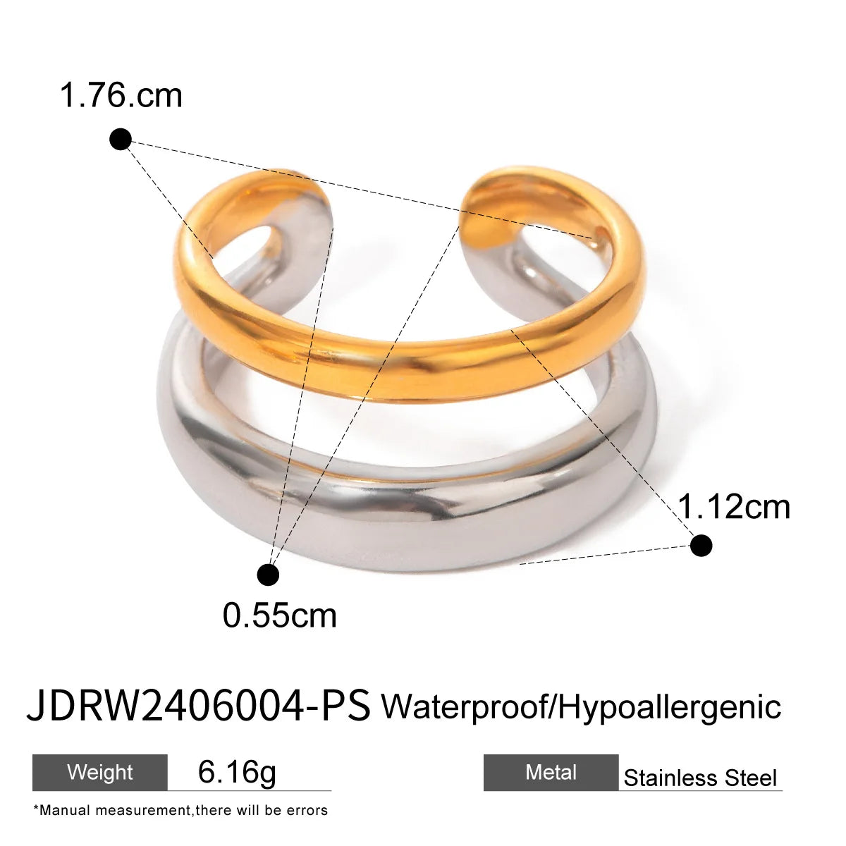 High-Grade Titanium Steel Opening Beaded Bracelet European American Style Jewelry Stainless Steel Color