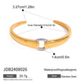 High-Grade Titanium Steel Opening Beaded Bracelet European American Style Jewelry Stainless Steel Color