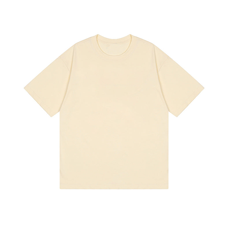 2026 Summer 220g Pullover Round Neck Pure Cotton Short-Sleeved T-Shirt for Men and Women, Loose Casual Thick Versatile Top
