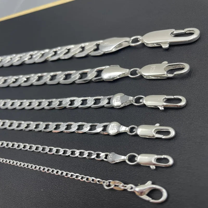 Men's Sterling Silver 925 Necklace – Curb Chain