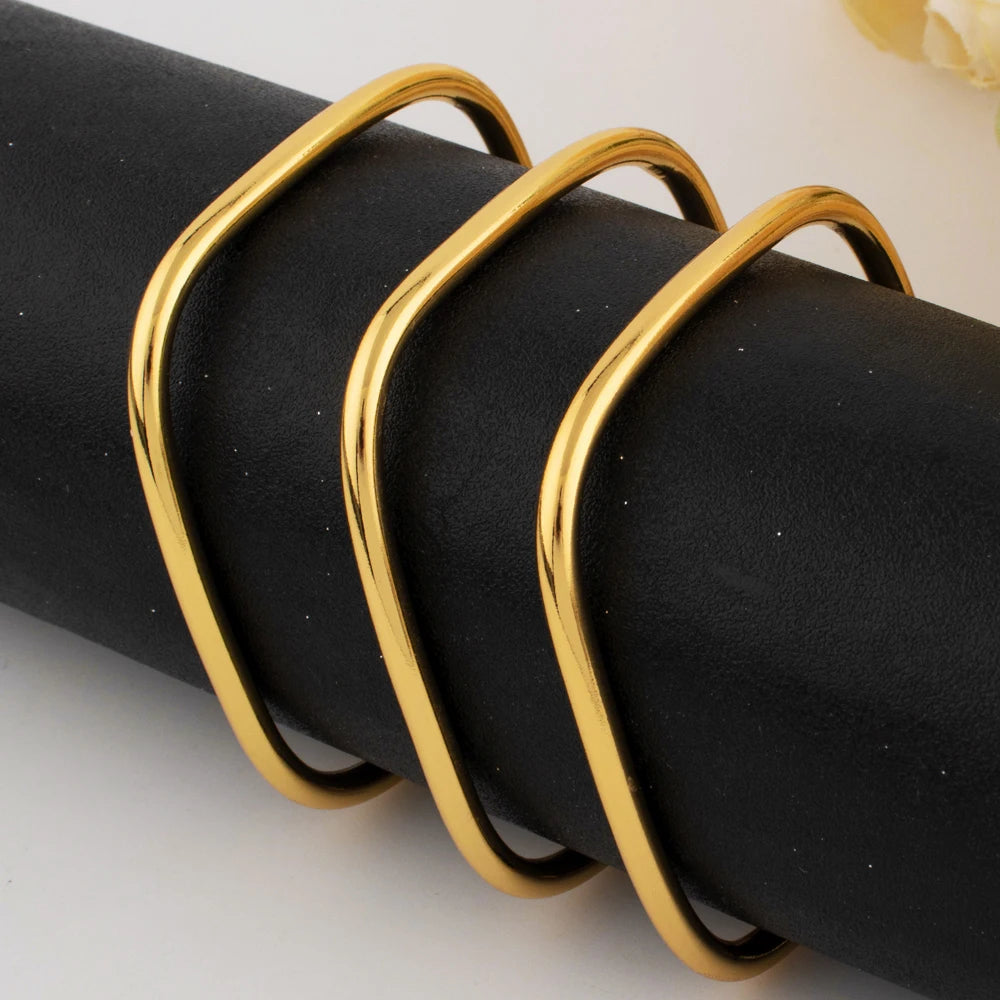 Women's Thick Glossy Gold-Plated Bracelet