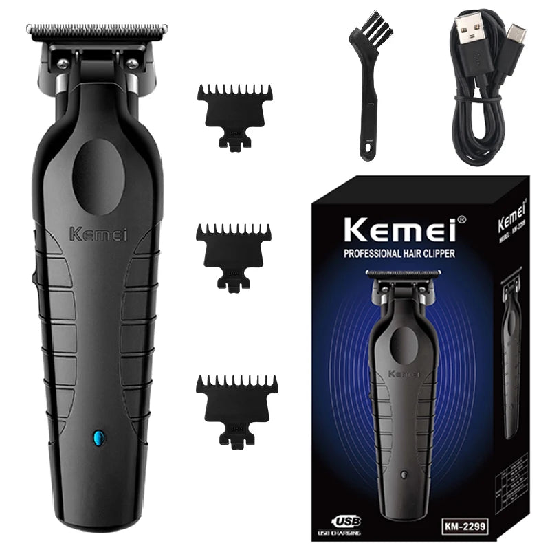 Kemei Cordless Beard Trimmer – 0mm Cut