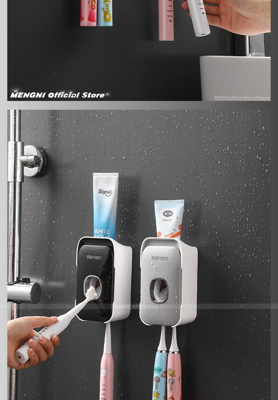 No-Drill Wall-Mounted Toothpaste Dispenser
