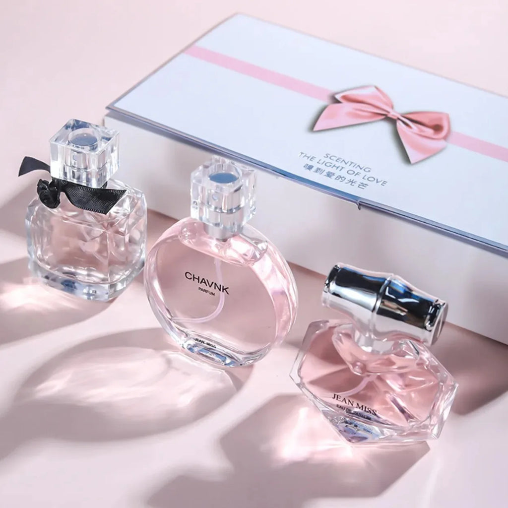 Floral-Scented Women's Perfume Set: Fresh, Natural, and Long-Lasting. A Classic 3-Piece Set with the Same Fragrance lady perfume