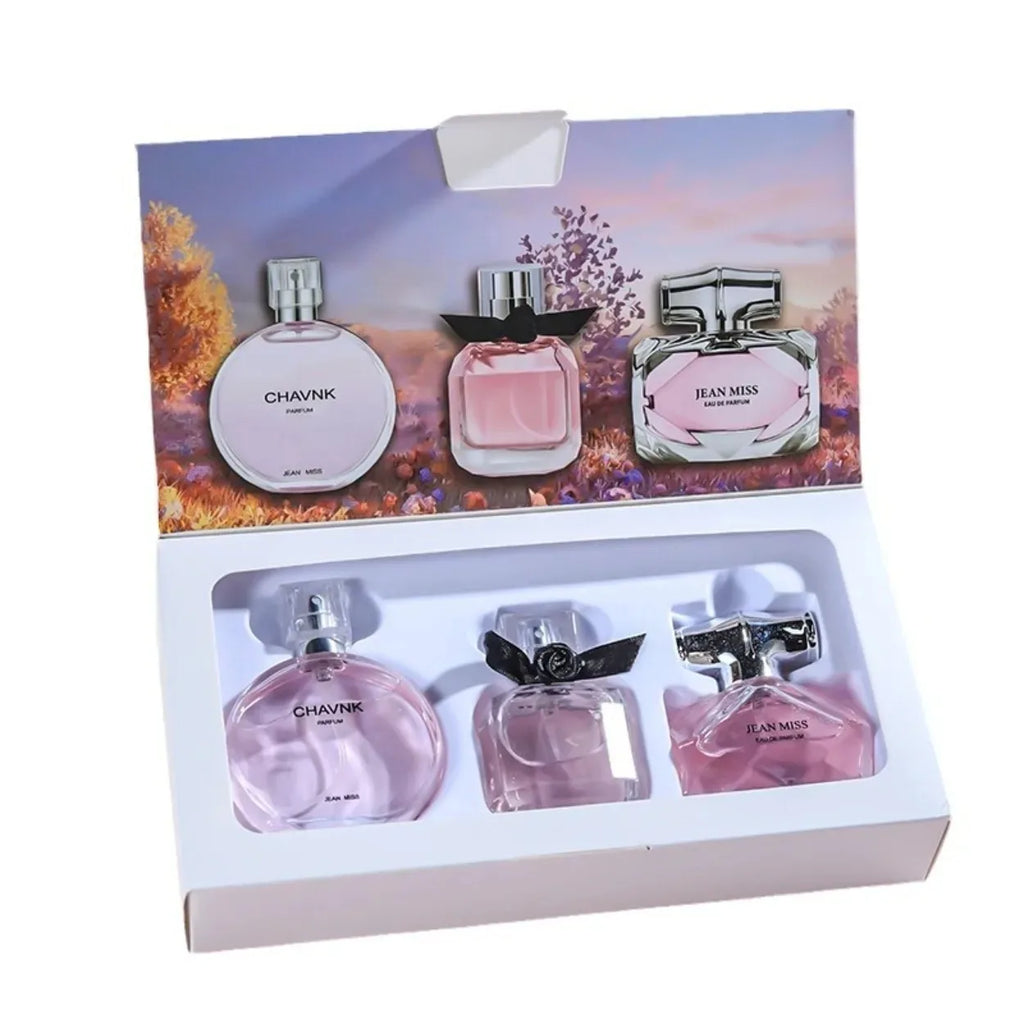 Floral-Scented Women's Perfume Set: Fresh, Natural, and Long-Lasting. A Classic 3-Piece Set with the Same Fragrance lady perfume