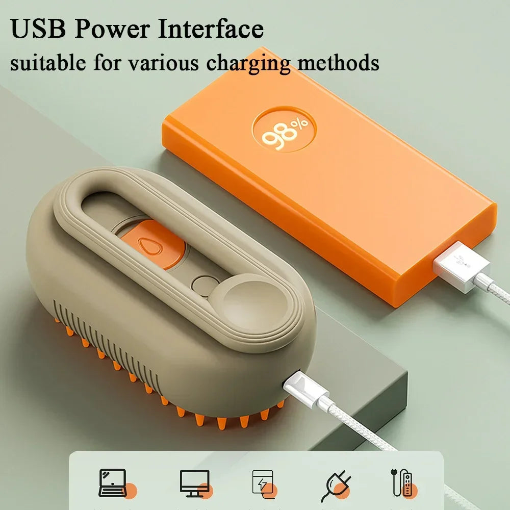4-in-1 Steam Brush for Cats and Dogs