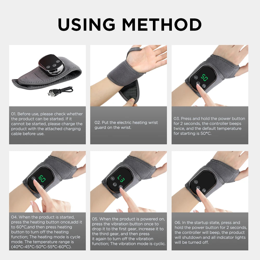 Rechargeable Heated Massage Bracelet – Wrist, Ankle, Hand