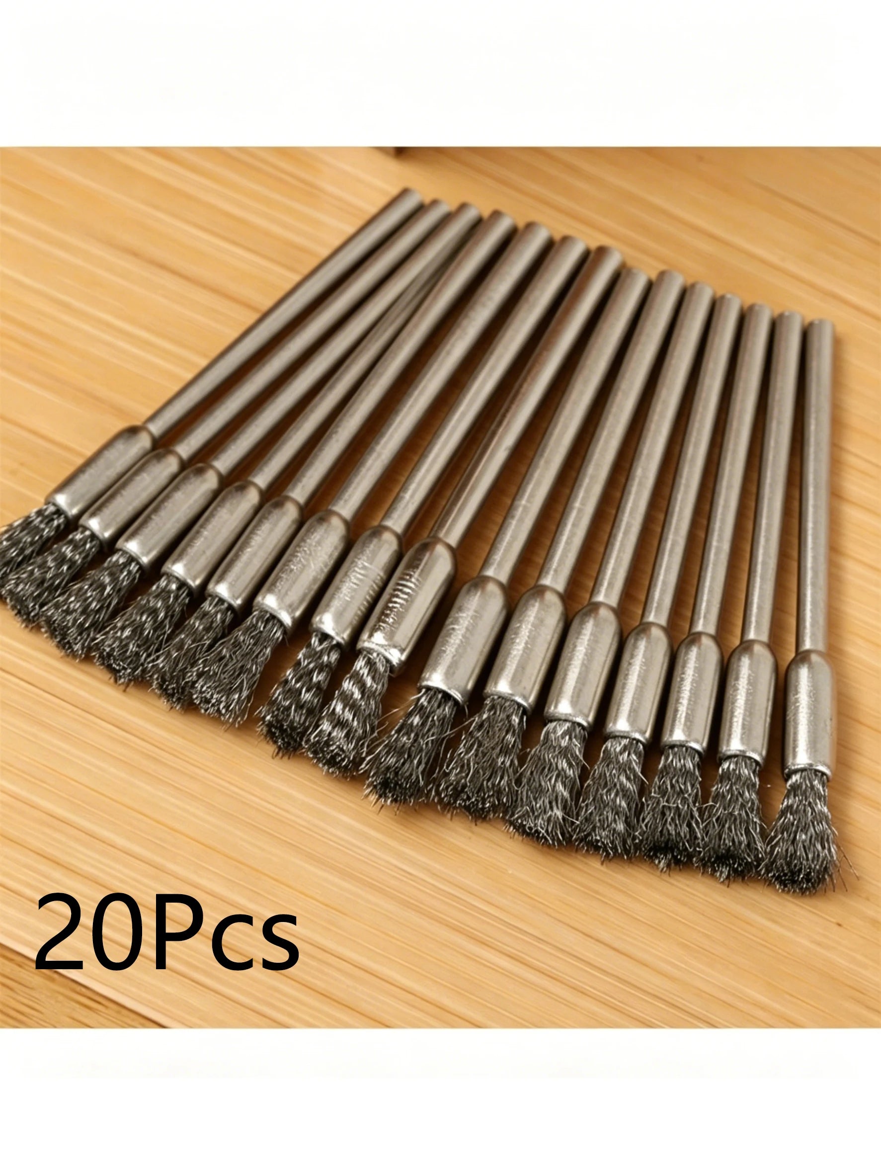 10Pcs Stainless Steel Wire Brushes with a 3.17mm Handle - Ideal for Rotating Tools, Ideal for Cleaning, Rust Removal and Sanding