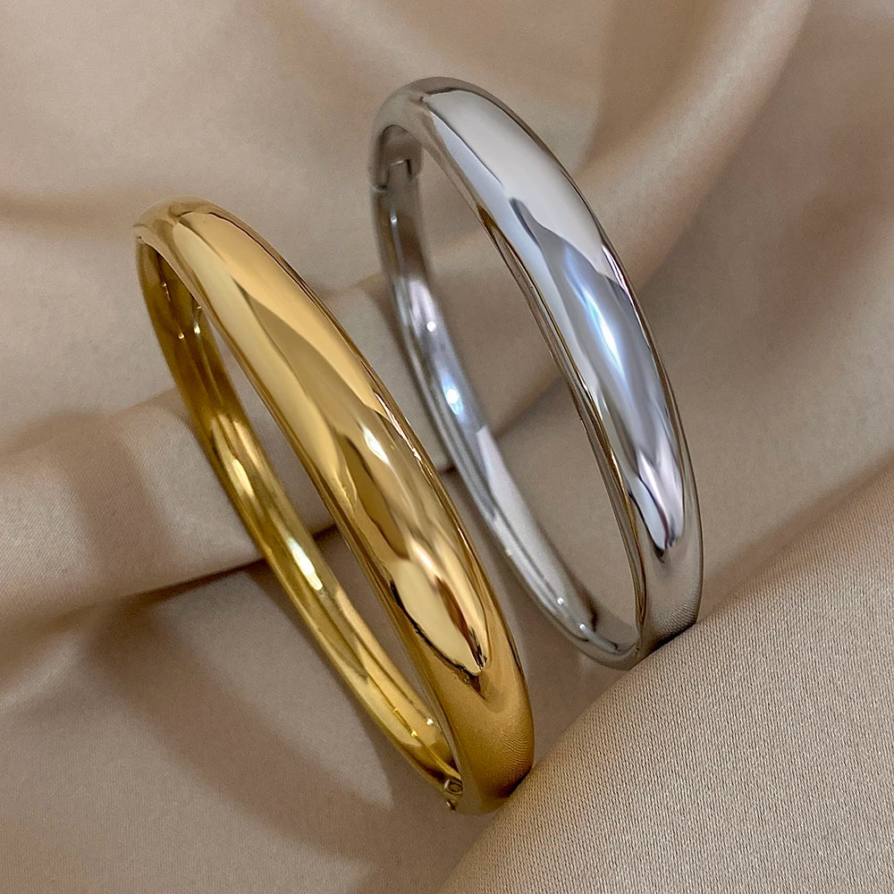 Minimalist Stainless Steel Bangle Bracelet