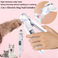 2-in-1 Electric Pet Nail Grinder with LED for Dogs and Cats