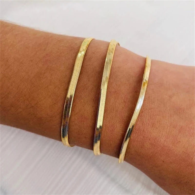 Men's Bracelet Homme Stainless Steel Blade Chain Bracelet for Men Snake Chain Couple Bracelets Valentines Gift Jewelry Wholesale