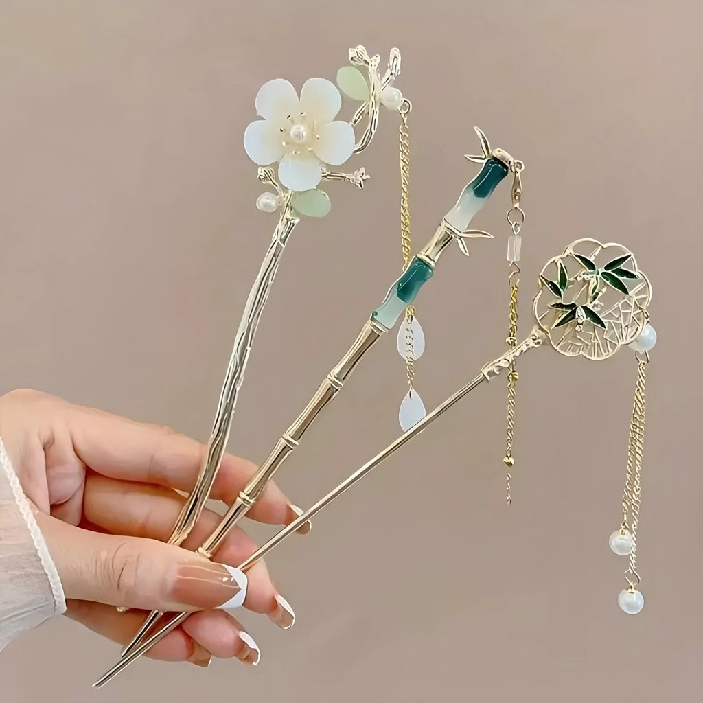 Épingle à Cheveux Pompon Style Chinois Traditionnel