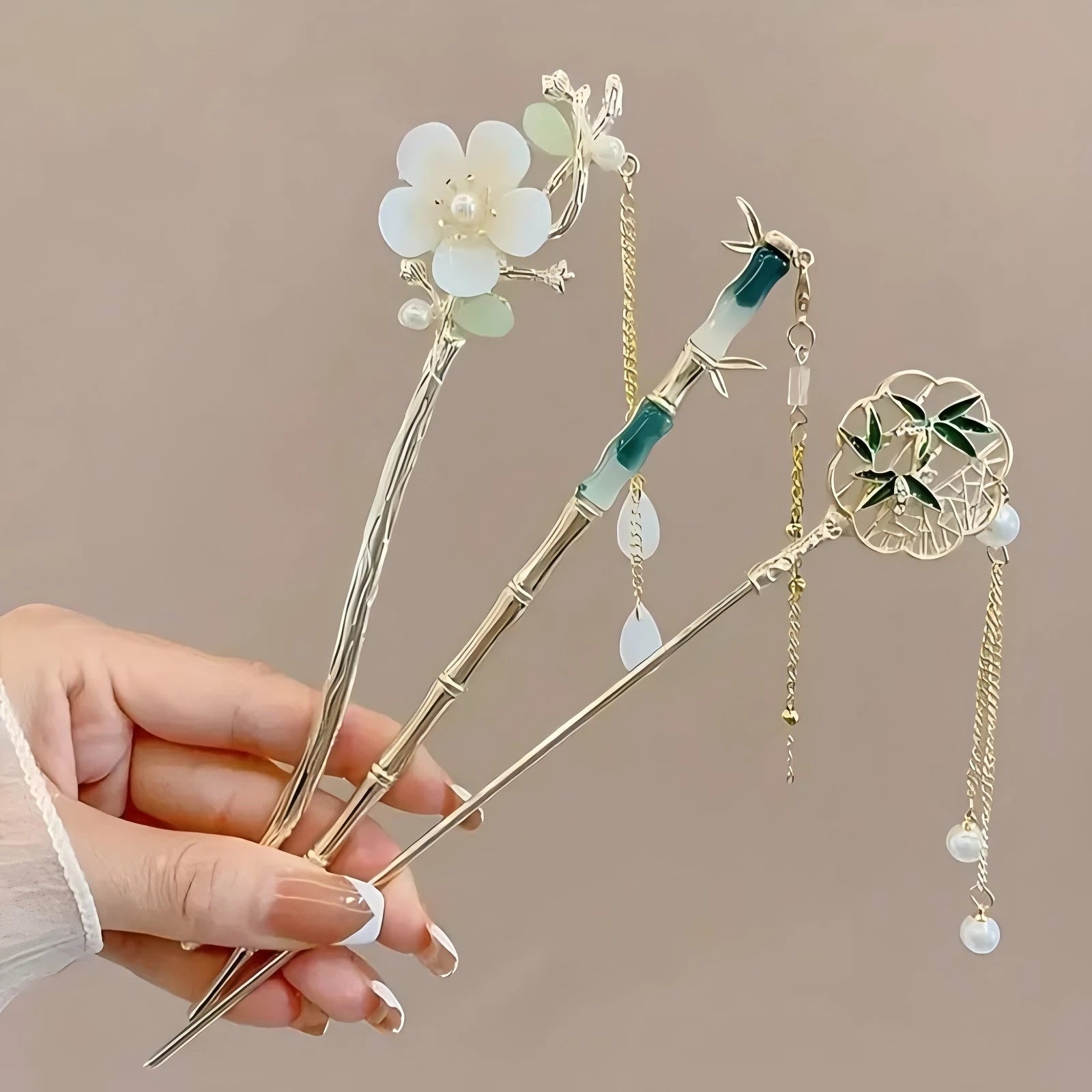 Épingle à Cheveux Pompon Style Chinois Traditionnel