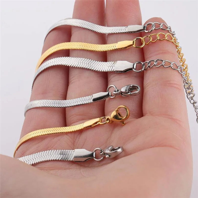 Men's Bracelet Homme Stainless Steel Blade Chain Bracelet for Men Snake Chain Couple Bracelets Valentines Gift Jewelry Wholesale