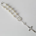 Cross Rosary Bracelet with Glass Beads