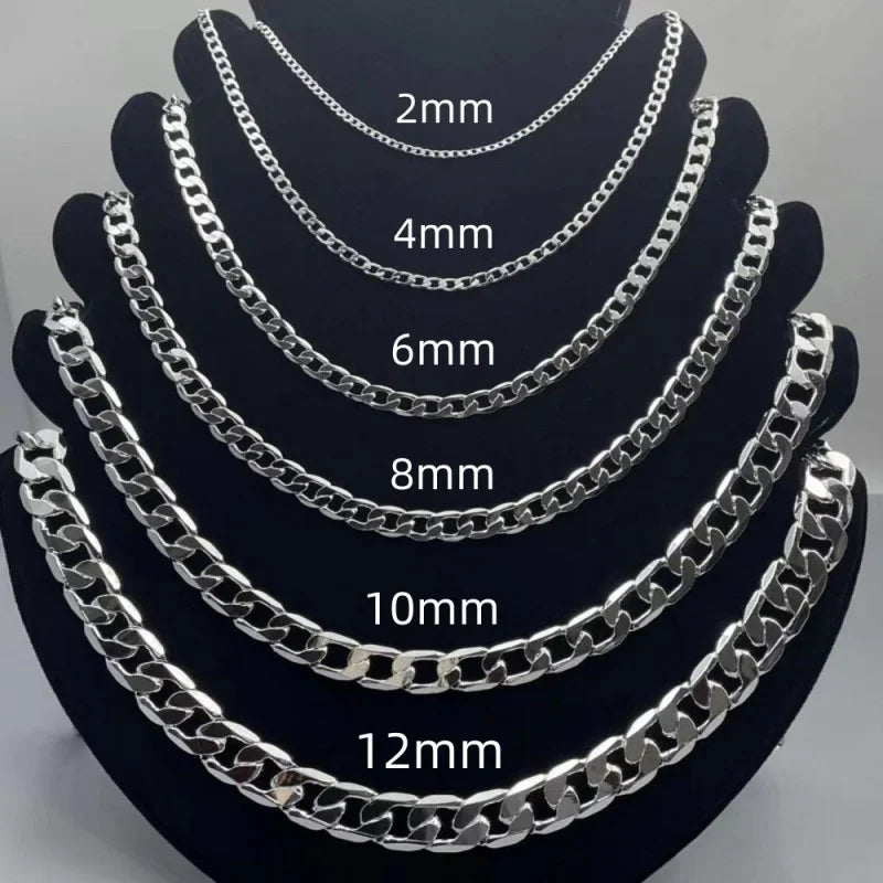 Men's Sterling Silver 925 Necklace – Curb Chain