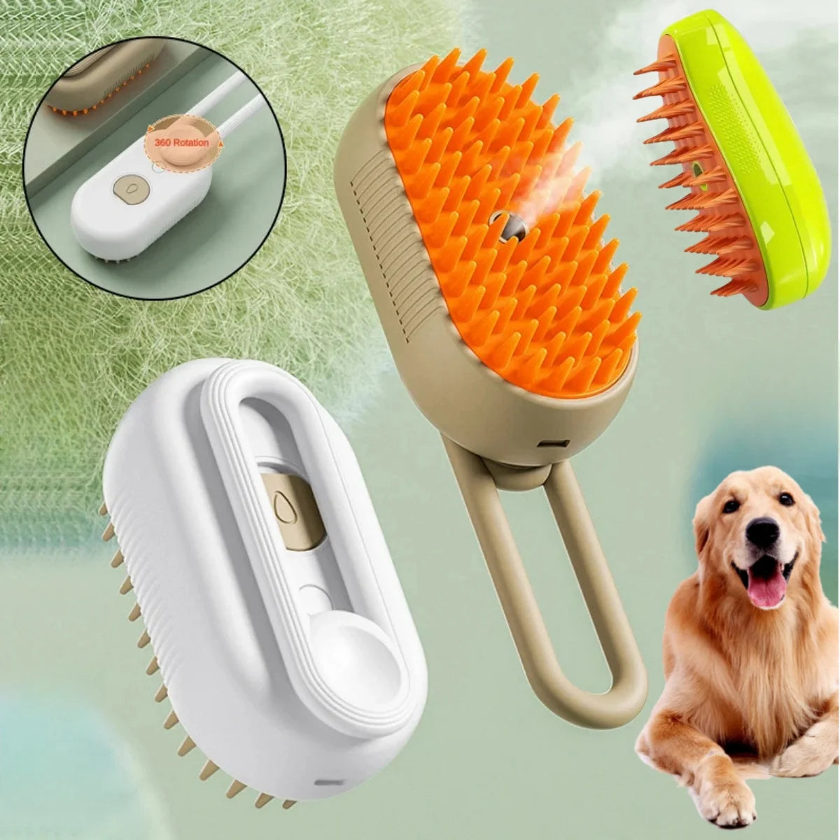 4-in-1 Steam Brush for Cats and Dogs