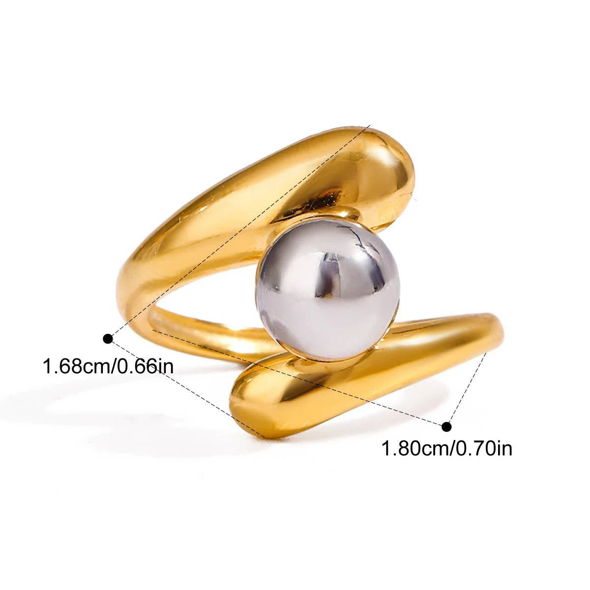Yori Popular Stainless Steel Metal Geometric Hollow Ring 18 K PVD Plated Jewelry Trendy Opening Ring бижутерия для женщин Gift