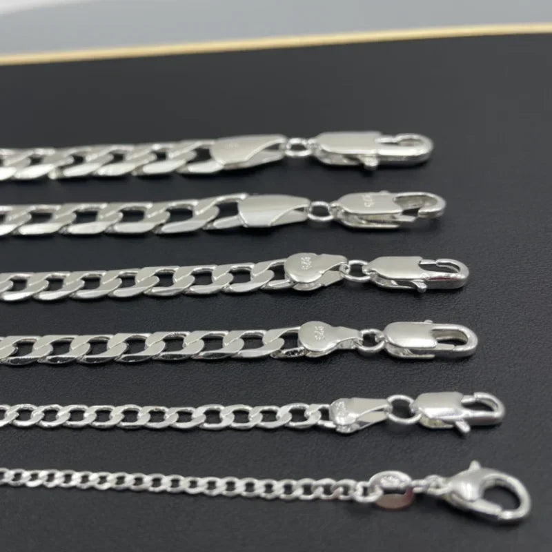Men's Sterling Silver 925 Necklace – Curb Chain