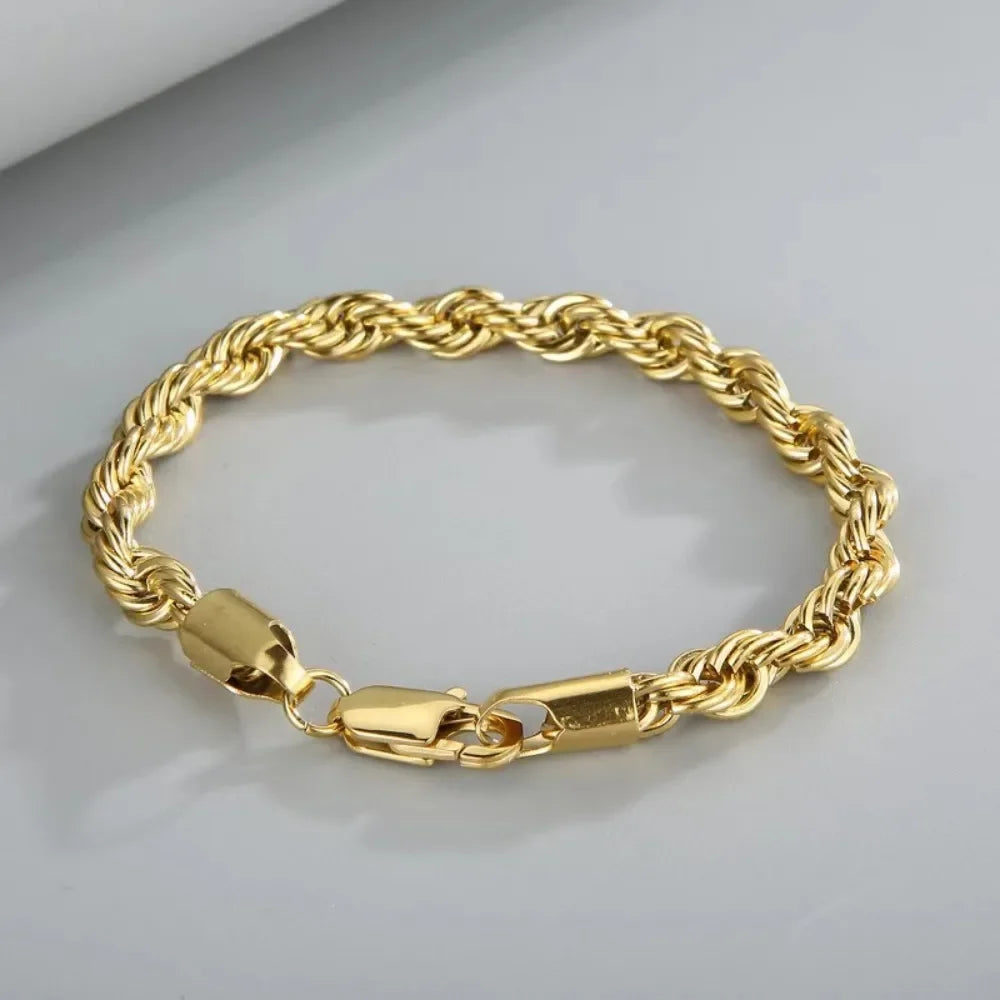 Unisex 18k Gold / 925 Silver Chain Bracelet