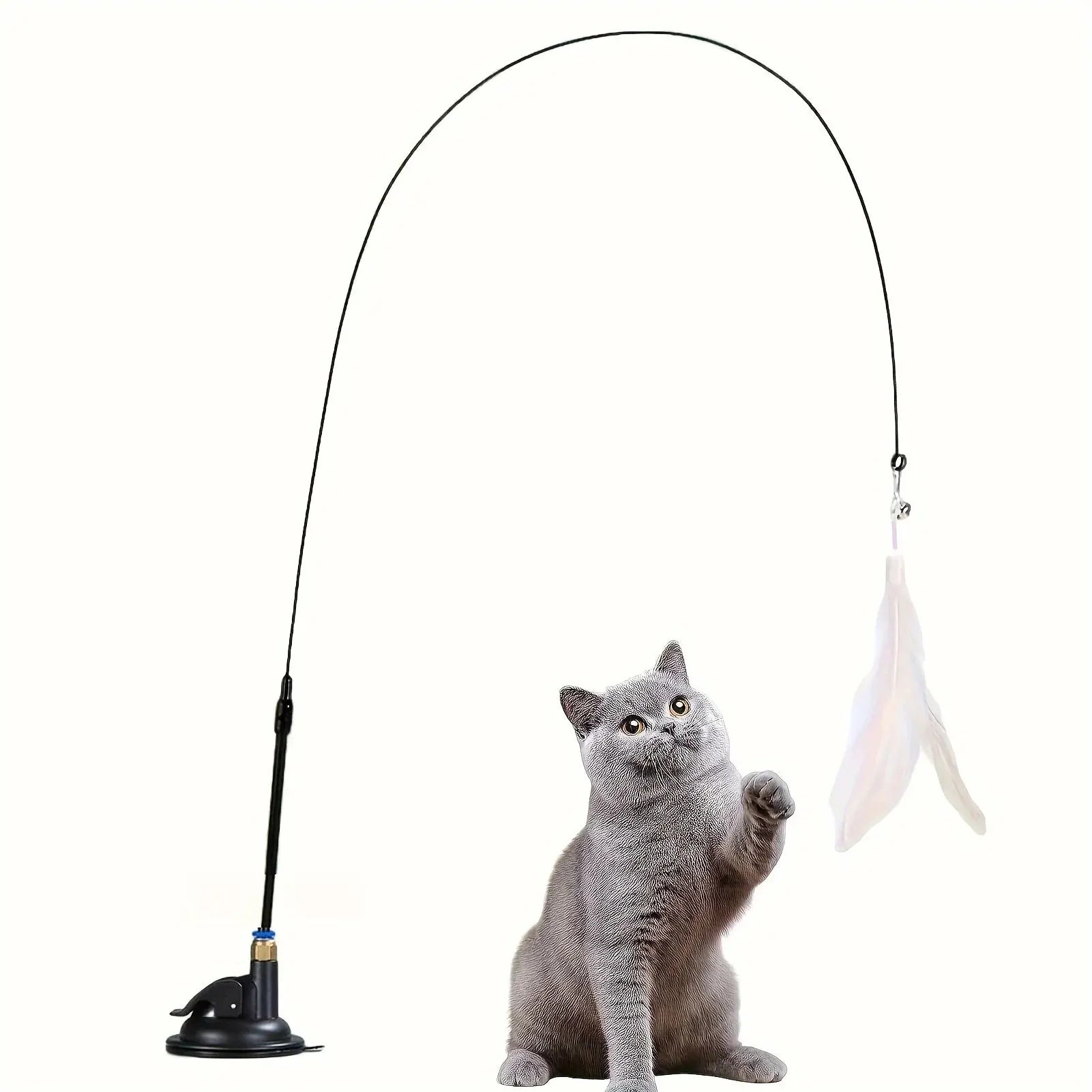 Interactive Cat Wand Toy – Bell &amp; Feathers