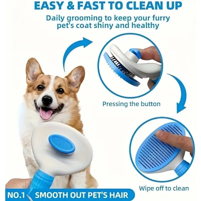 Self-Cleaning Brush-Comb for Dogs and Cats
