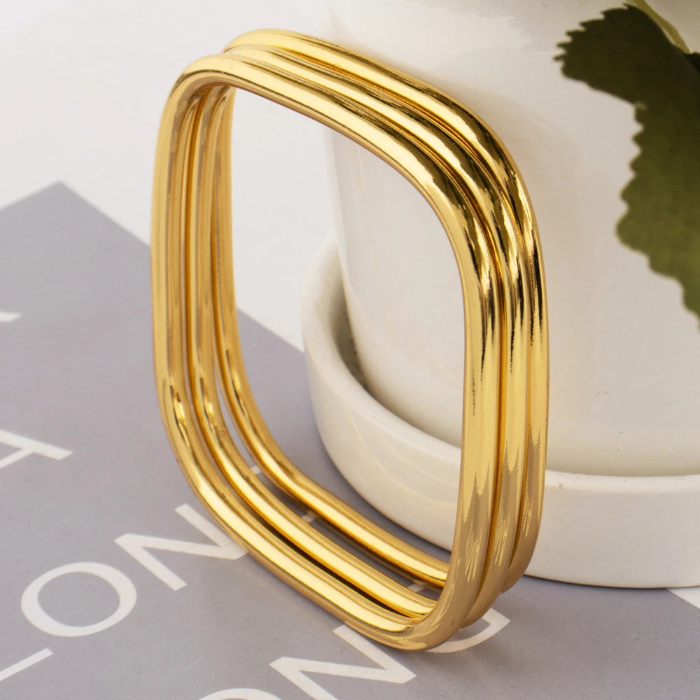 Women's Thick Glossy Gold-Plated Bracelet
