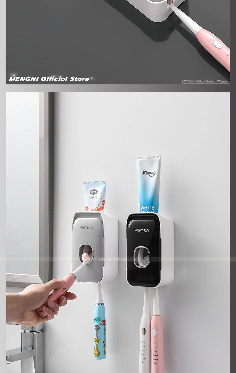 No-Drill Wall-Mounted Toothpaste Dispenser