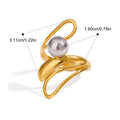 Bague Géométrique Ajourée Plaquée Or 18K