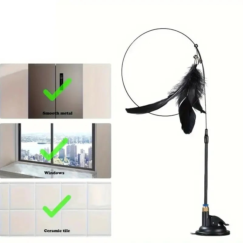 Interactive Cat Wand Toy – Bell &amp; Feathers