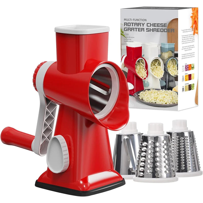 Manual 3-in-1 Rotary Cheese Grater