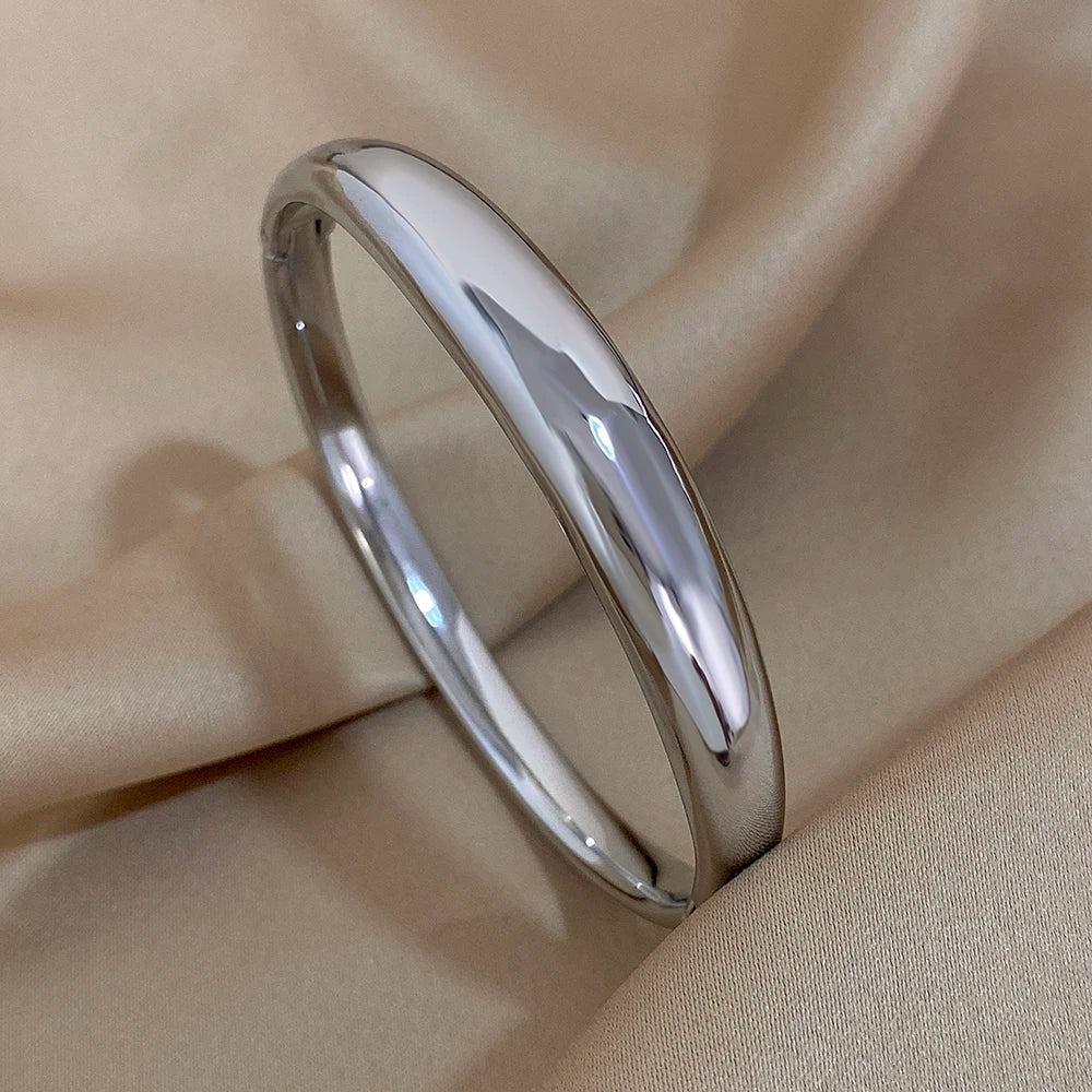 Minimalist Stainless Steel Bangle Bracelet