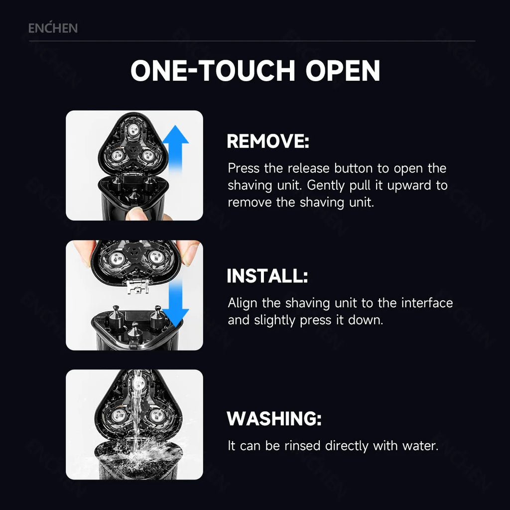 ENCHEN 3D Waterproof IPX7 Electric Shaver for Men
