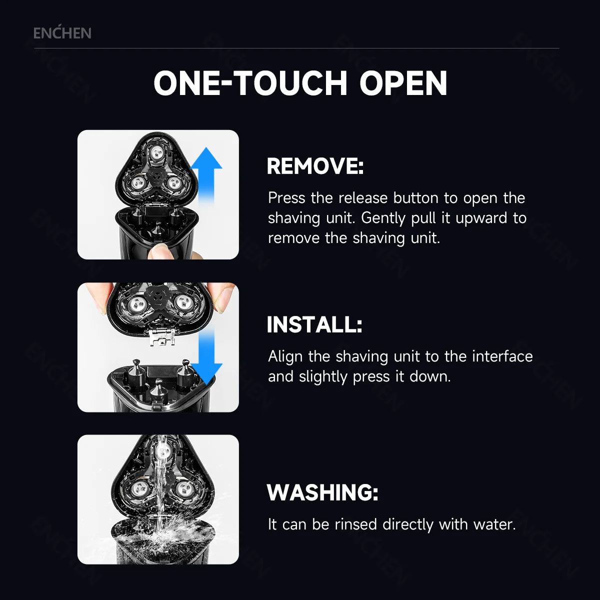 ENCHEN 3D Waterproof IPX7 Electric Shaver for Men