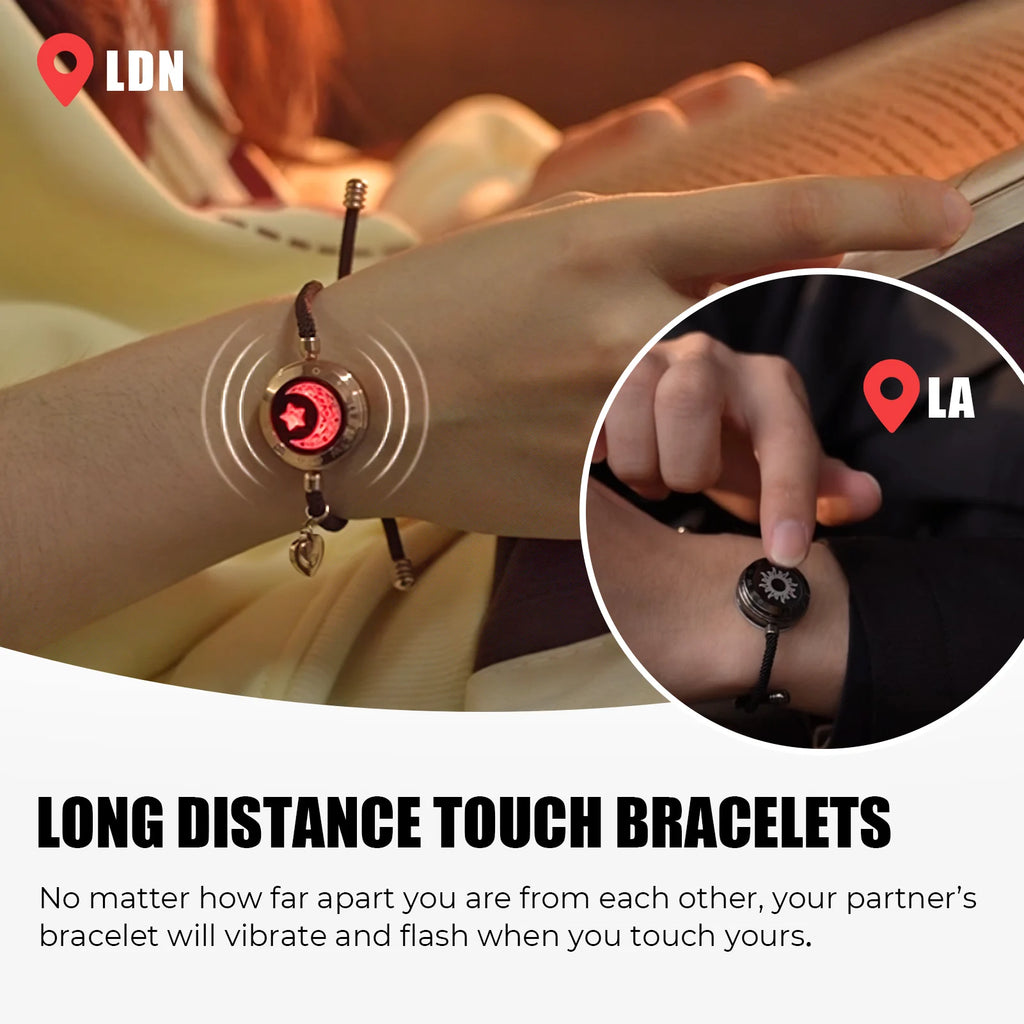 Connected Couple Bracelets – Vibration &amp; Light, Long Distance
