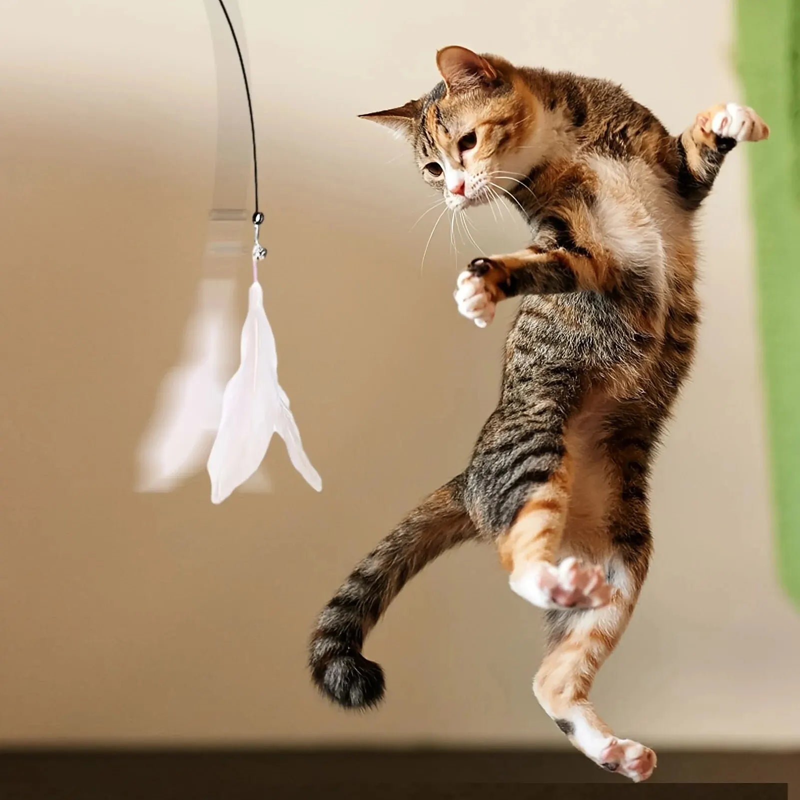 Interactive Cat Wand Toy – Bell &amp; Feathers