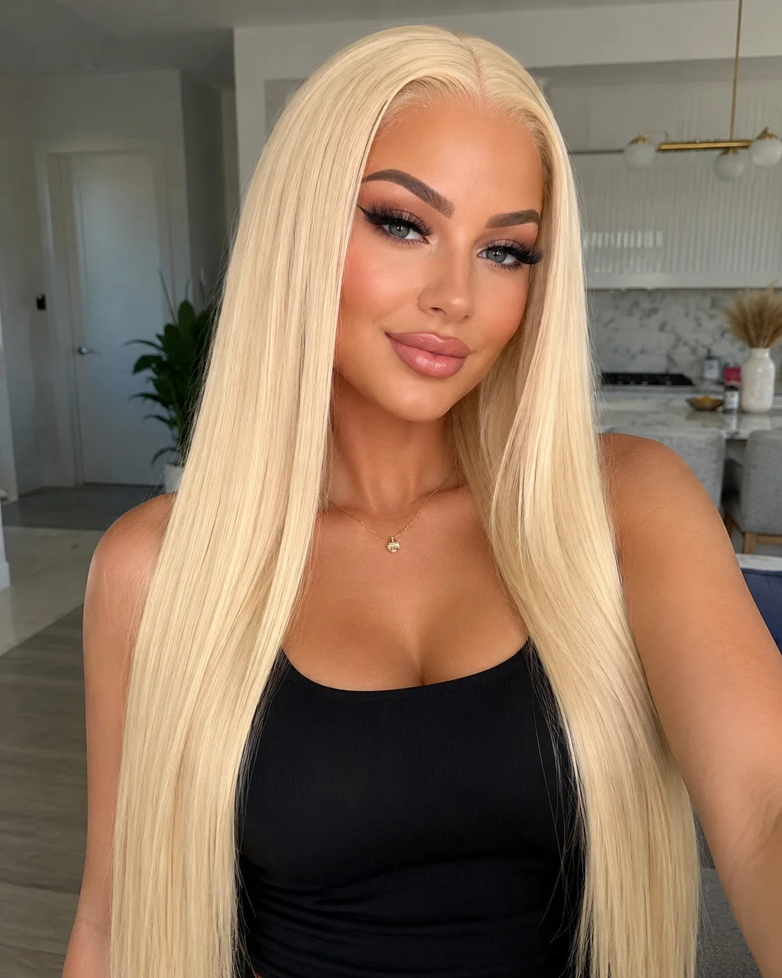 40Inch Straight Blonde 613 Blonde Human Hair Lace Frontal Wig 13x6 Transparent Blonde Lace Front Wigs Pre Plucked Human Hair Wig