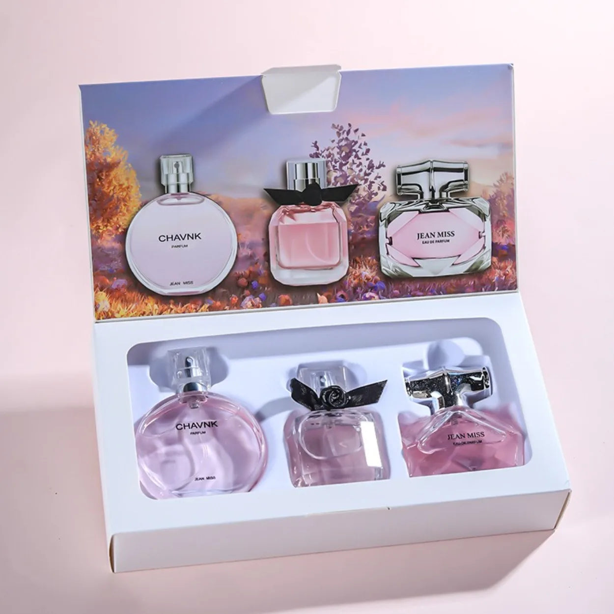 Floral-Scented Women's Perfume Set: Fresh, Natural, and Long-Lasting. A Classic 3-Piece Set with the Same Fragrance lady perfume