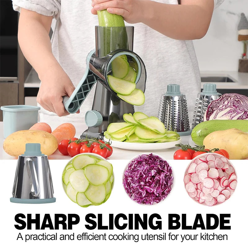 Manual 3-in-1 Rotary Cheese Grater