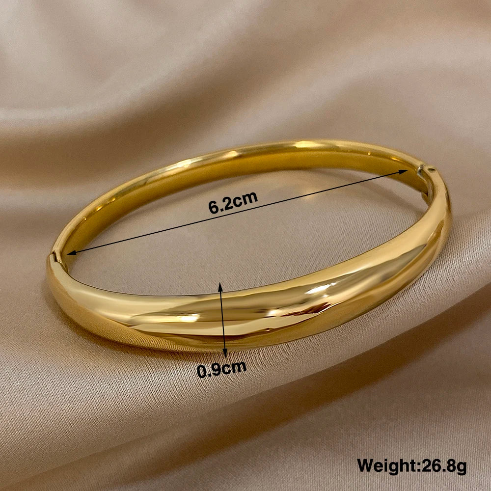 Minimalist Stainless Steel Bangle Bracelet