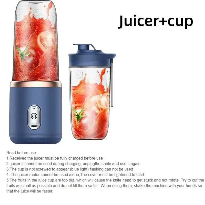 Portable USB Mini Blender 400ml – 6 Colors