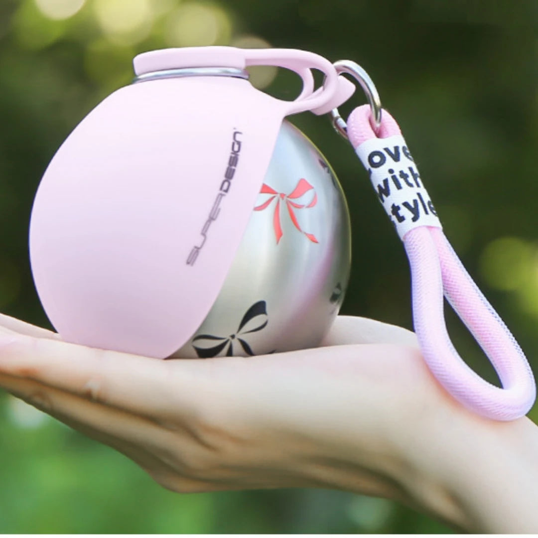 2-in-1 Portable Dog Water Bottle Stainless Steel&Silicon Leak-Proof Compact Dog Travel Water Bottle for Small Dogs