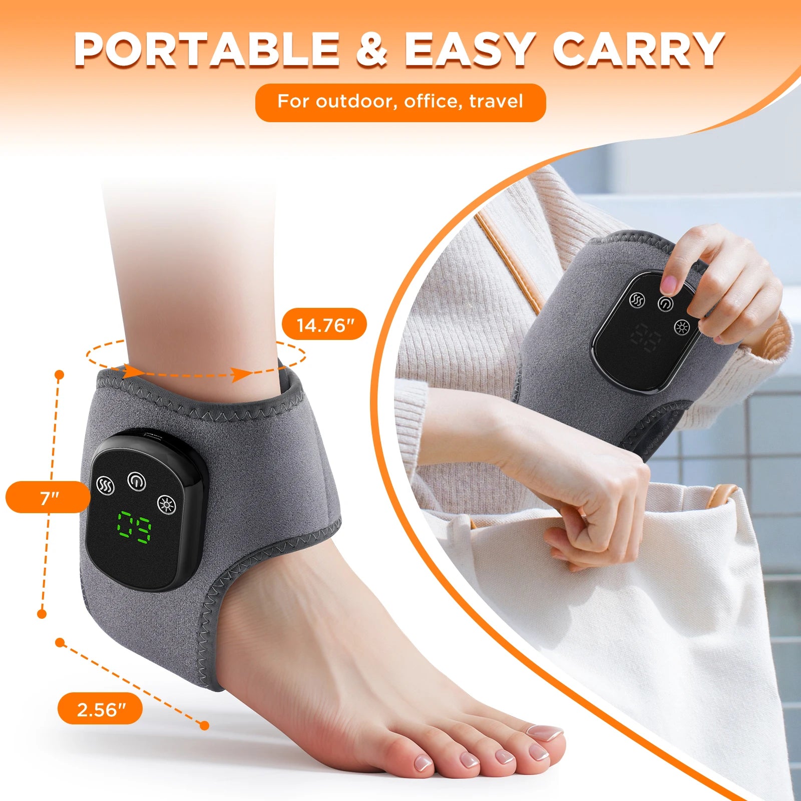 Rechargeable Heated Massage Bracelet – Wrist, Ankle, Hand