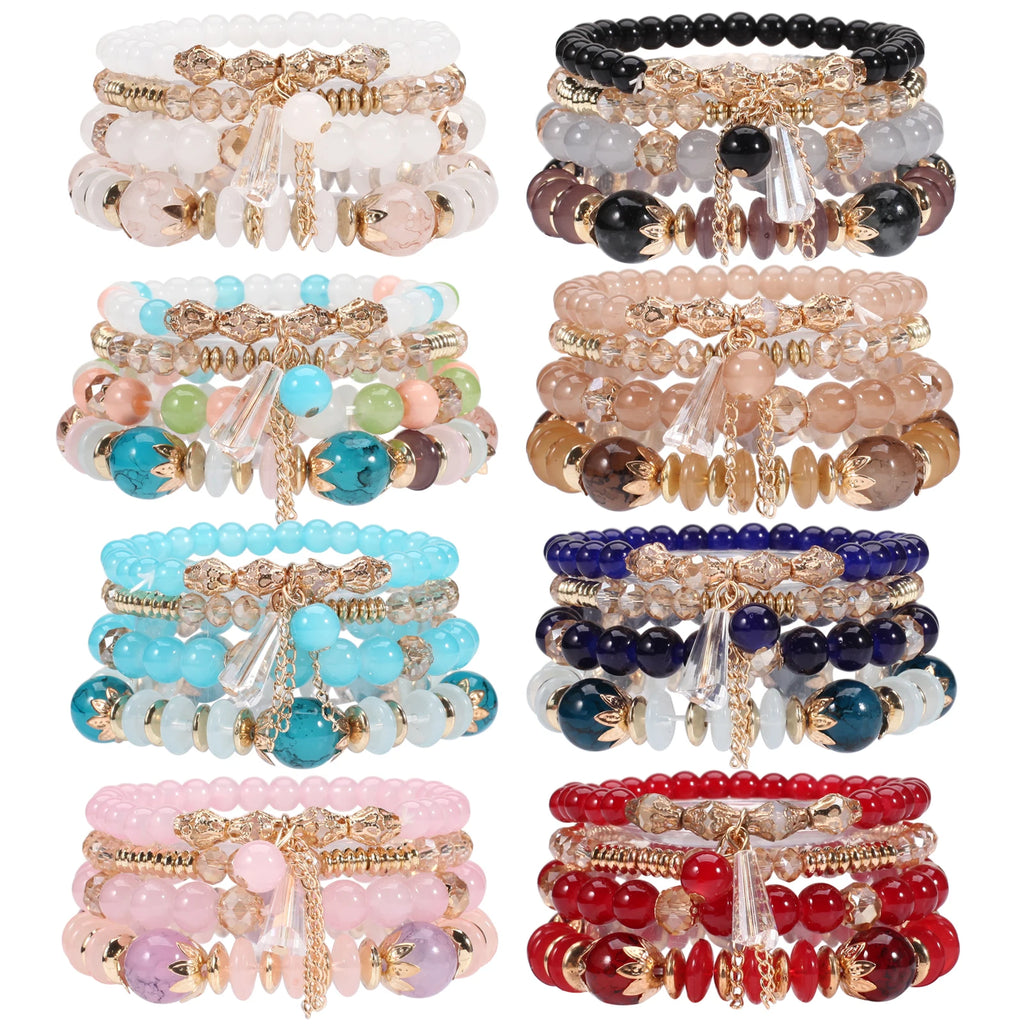 Colorful Bohemian Stackable Beaded Bracelets