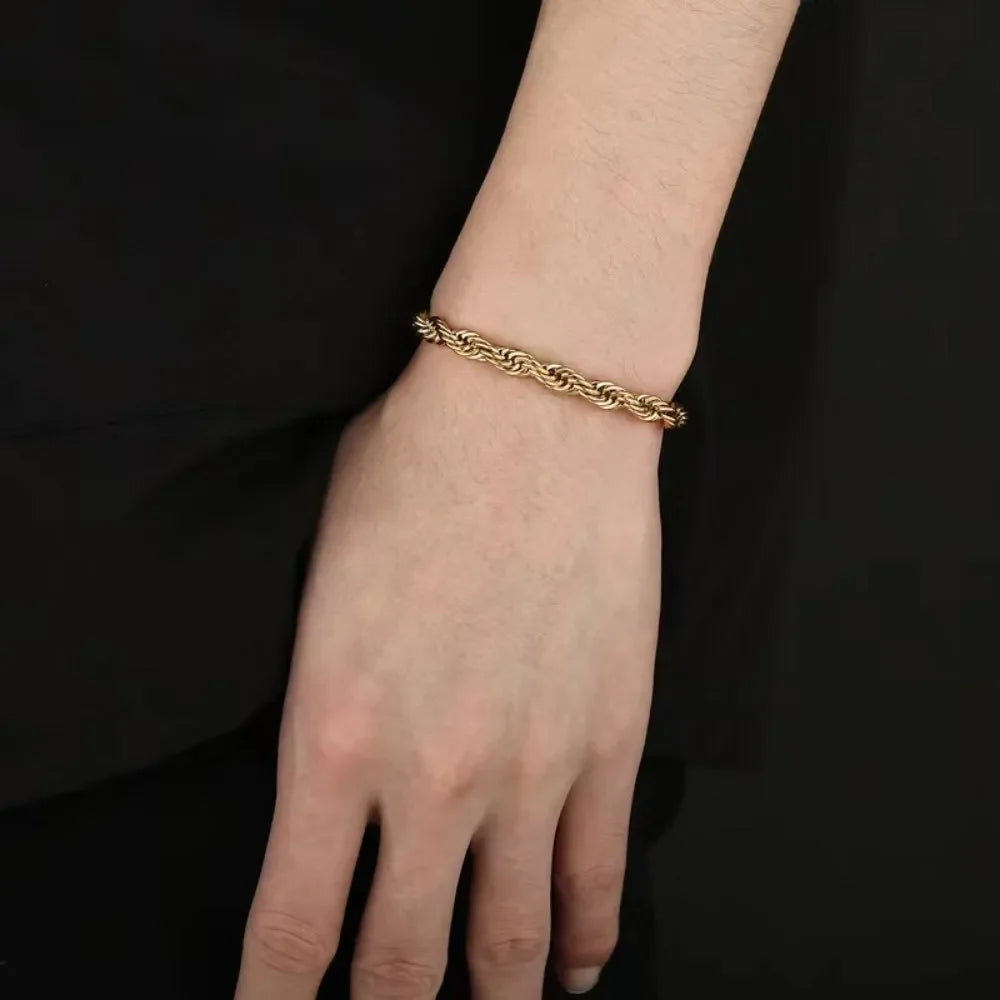 Unisex 18k Gold / 925 Silver Chain Bracelet